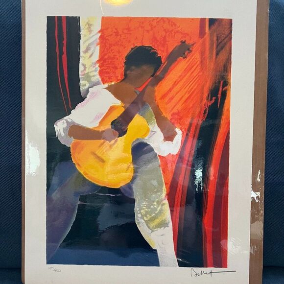 "Musique Chaude" by Emile Bellet Lithograph - Picture 3 of 8